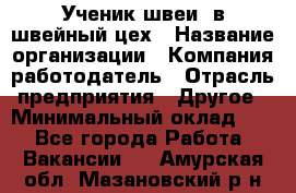 Ученик швеи. в швейный цех › Название организации ­ Компания-работодатель › Отрасль предприятия ­ Другое › Минимальный оклад ­ 1 - Все города Работа » Вакансии   . Амурская обл.,Мазановский р-н